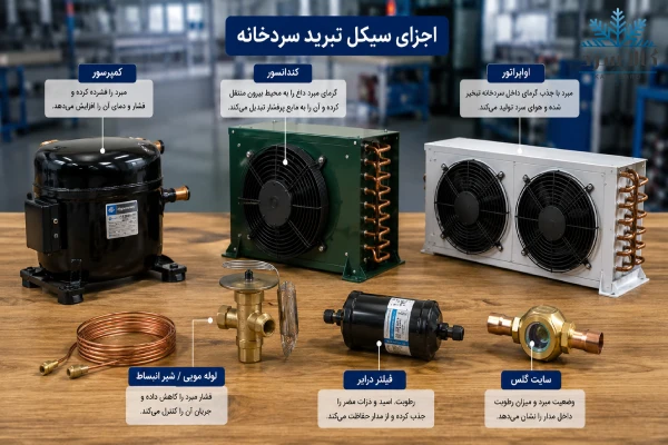 اجزای سیکل تبرید سردخانه