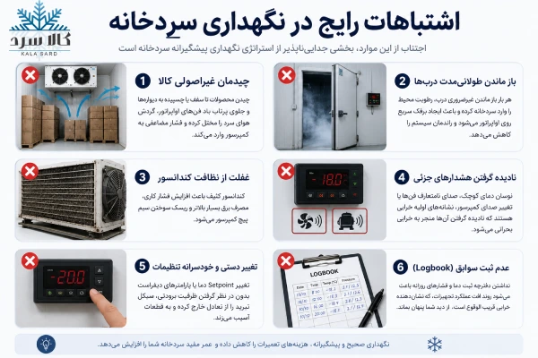 اشتباهات تعمیر و نگهداری سردخانه