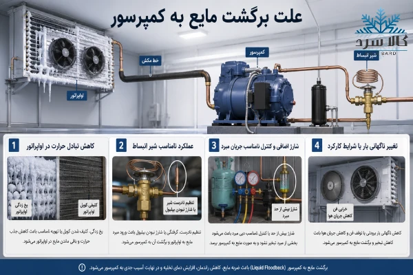 برگشت مایع مبرد به کمپرسور